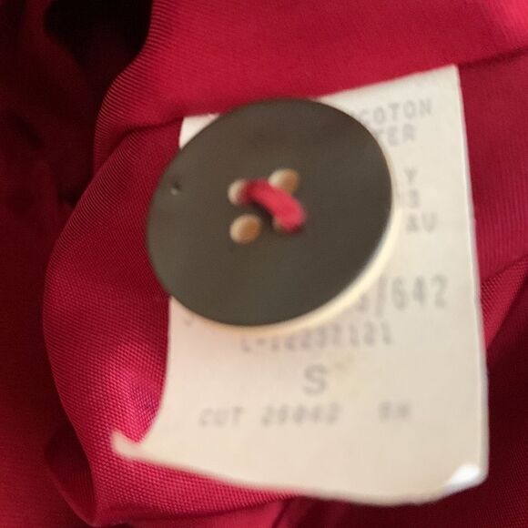 Ruff Hewn Crimson Red Jacket with Suede Lapels Vintage Size Small - Picture 7 of 9